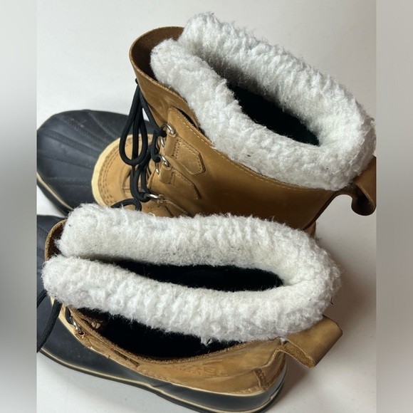 Size 10 Sorel Caribou Fleece Lined Men’s Waterproof Leather Boot Winter Warm - Picture 15 of 15